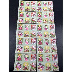 Vintage LICK & STICK STAMPS Sticker Sheet VINTAGE CHRISTMAS 60pc